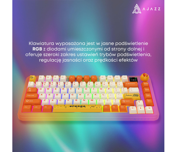 Ajazz AK820 MAX Avocado Switch Orange White RGB z ekranem - 1536369 - zdjęcie 15